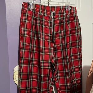 Red patterned pants